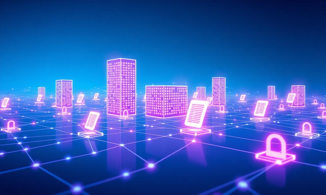 Schéma futuriste du réseau Peppol en Belgique avec nœuds digitaux et factures électroniques circulant entre entreprises
